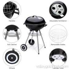 Best Choice Products 18in Portable Steel Charcoal Barbecue BBQ Grill for Patio, Picnic, Tailgate w/ Heat Control - Black